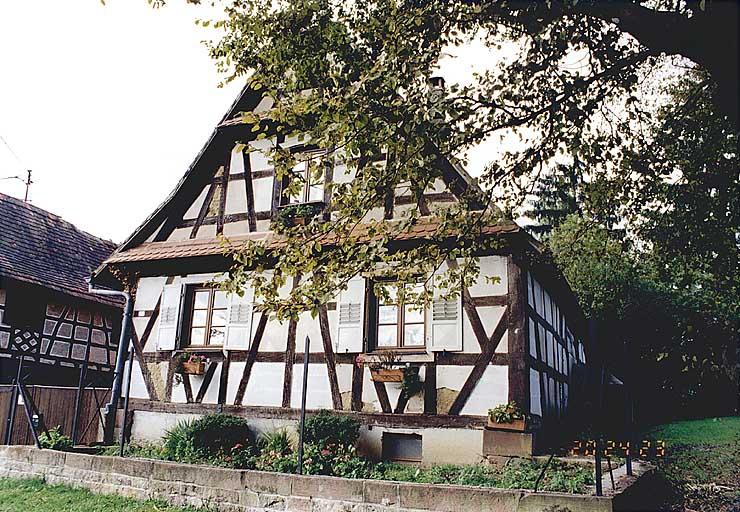 Mur-pignon et mur-gouttereau postérieur du logis.