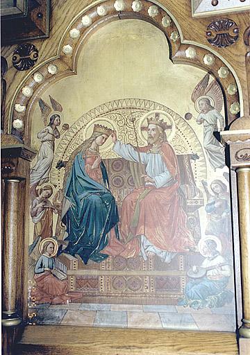 Retable nord : Couronnement de la Vierge.