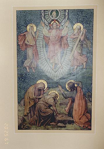 Vue d'une peinture monumentale (plafond de la nef) : Transfiguration.