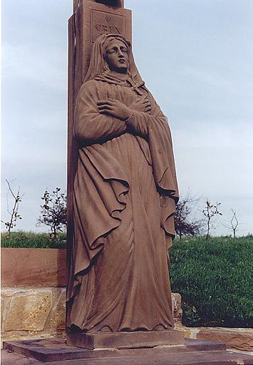 Croix de chemin G, route communale, détail de la Vierge de douleur.