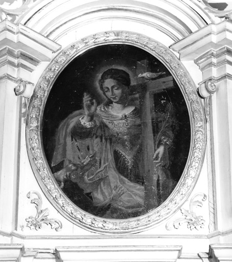 Détail du tableau : sainte Marguerite.