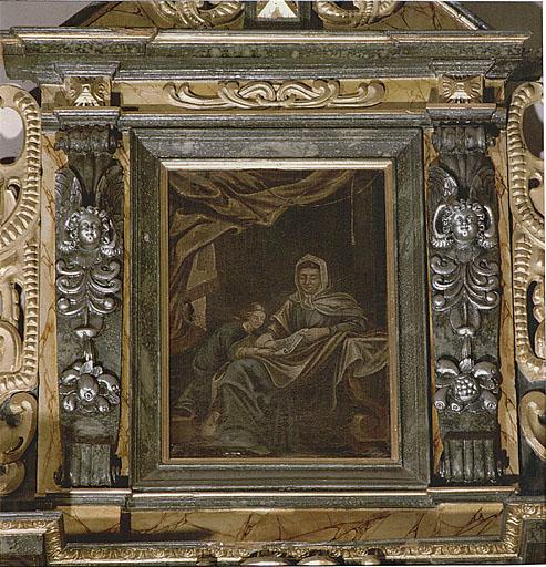 Vue du tableau du du retable nord : Education de la Vierge.