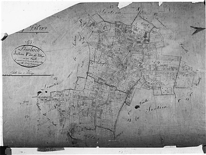 Plan cadastral napoléonien, terminé sur le terrain en 1831 : section E.