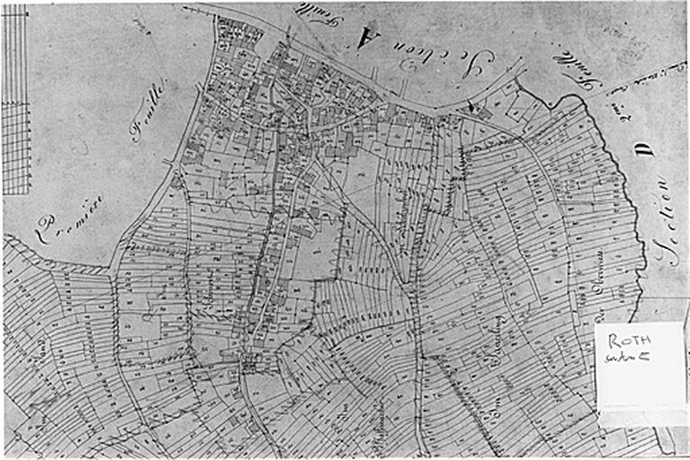 Vue du plan cadastral napoléonien : section E.