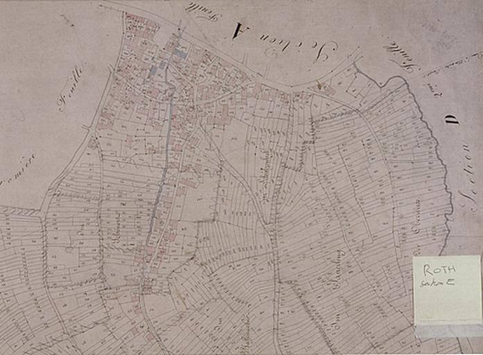 Vue du plan cadastral napoléonien : section E.