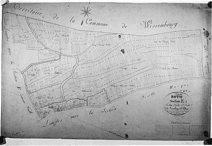 Vue du plan cadastral napoléonien : section E1.