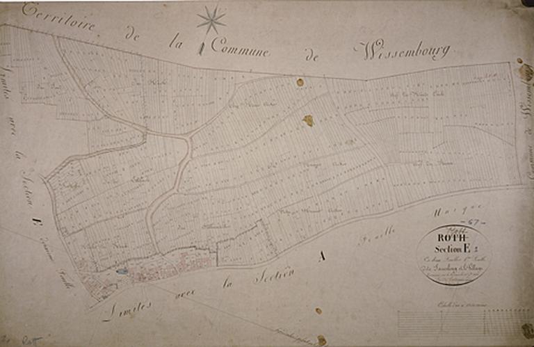 Vue du plan cadastral napoléonien : section E1.
