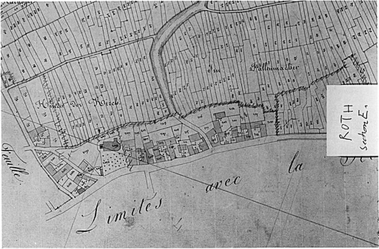 Vue du plan cadastral napoléonien : détail de la section E1.