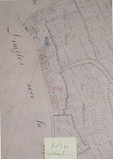Vue du plan cadastral napoléonien : détail de la section E.