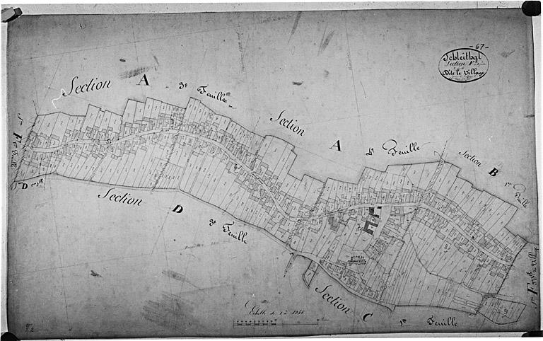 Vue du plan cadastral napoléonien : section F2, dite le village.