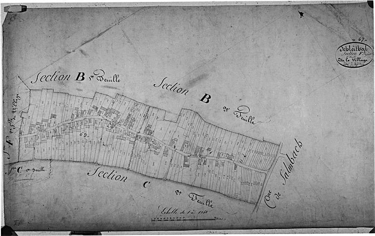 Vue du plan cadastral napoléonien : section F3, dite le village.