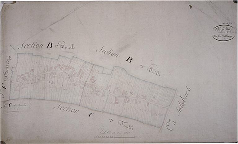 Vue du plan cadastral napoléonien : section F3, dite le village.