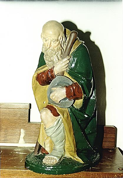 Vue d'une statue de berger de la crèche.