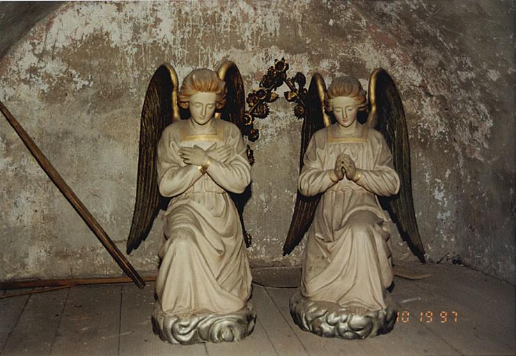 Ensemble de 2 statues d'anges orants