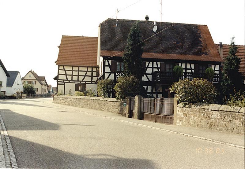 Vue de la rue Principale avec les fermes No 139 et 137.