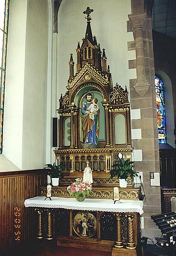 Vue de l'autel-retable secondaire de saint Joseph (au nord).