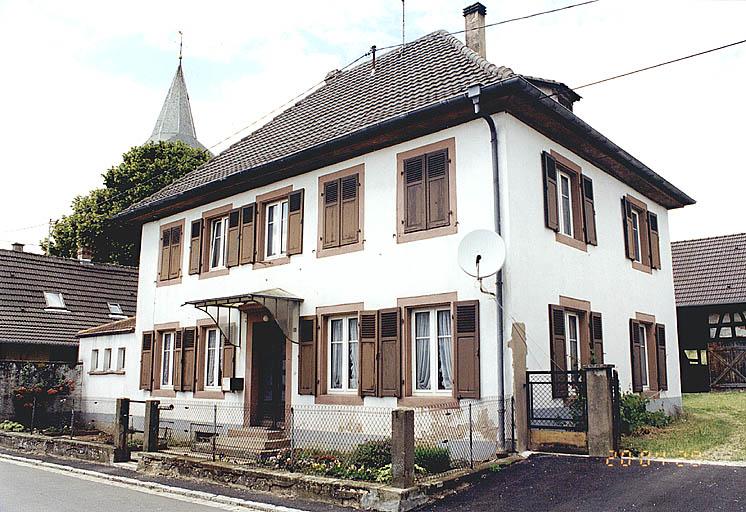 Vue du presbytère protestant, 4 rue Principale, par Albert Haas, 1839.