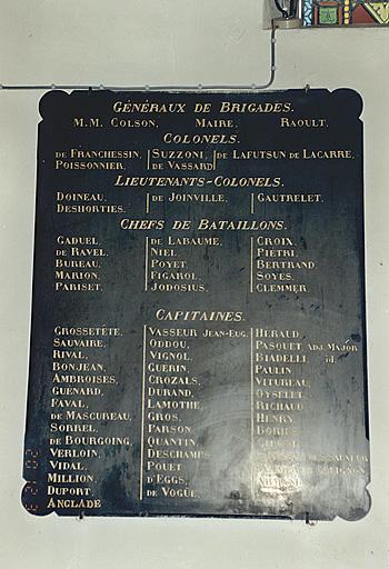 Panneau commémoratif à la mémoire des soldats français tombés le 6 août 1870, lors de la bataille de Froeschwiller.