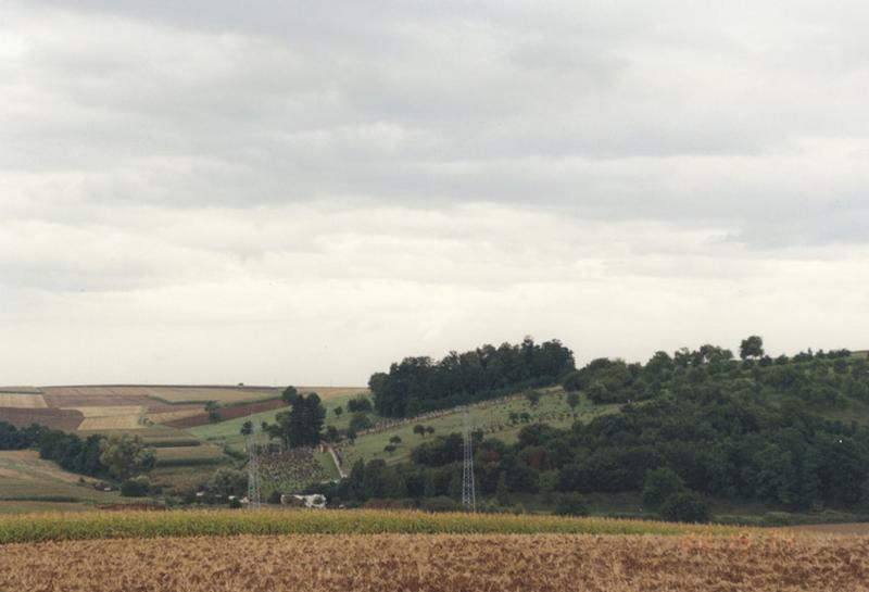 Vue de la colline où est situé le cimetière.