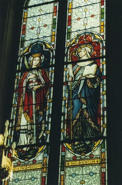 Verrière : sainte Catherine et sainte Odile, par F. X. Zettler de Munich, 1895.