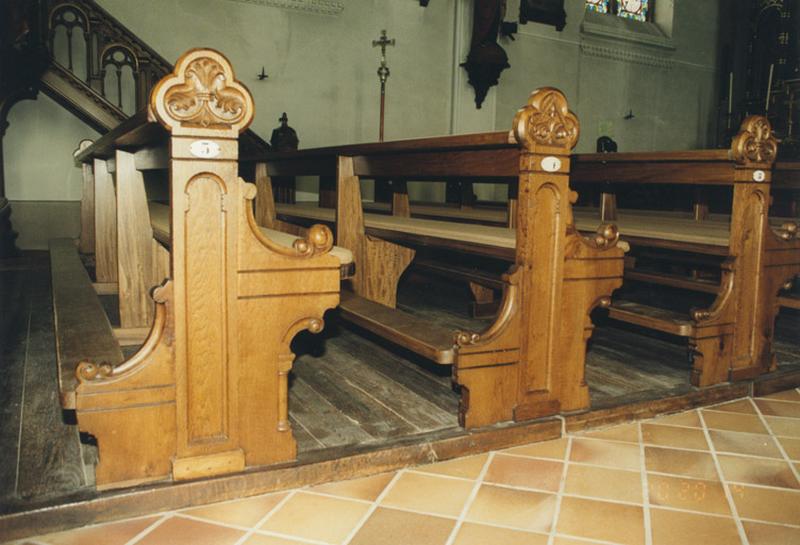 Bancs de fidèles, 4e quart du 19e siècle.