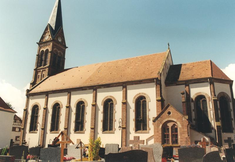 Elévation latérale de la nef et du choeur.