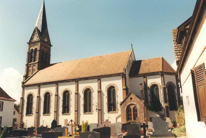 Elévation latérale de la nef et du choeur.