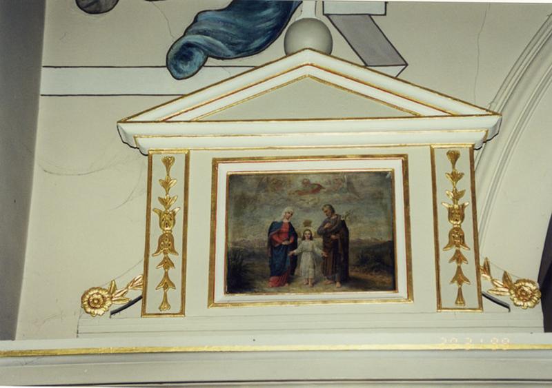 Retable nord : tableau du couronnement, montrant la sainte Famille.