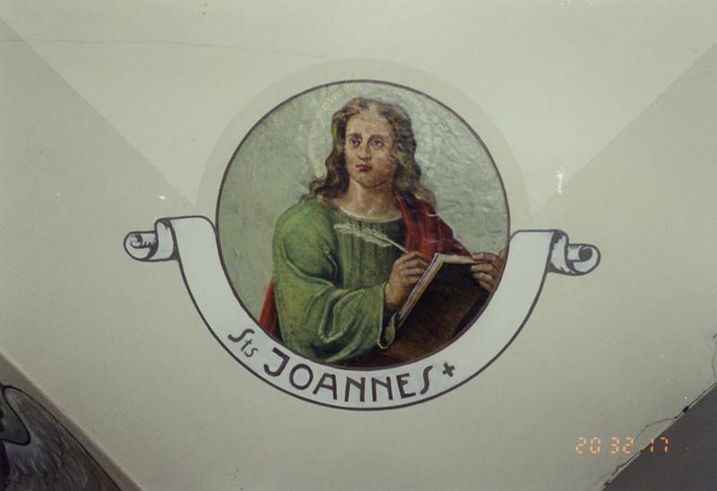 Peinture monumentale : saint Jean l'Evangéliste, par Schaeffer, 4e quart du 19e siècle.