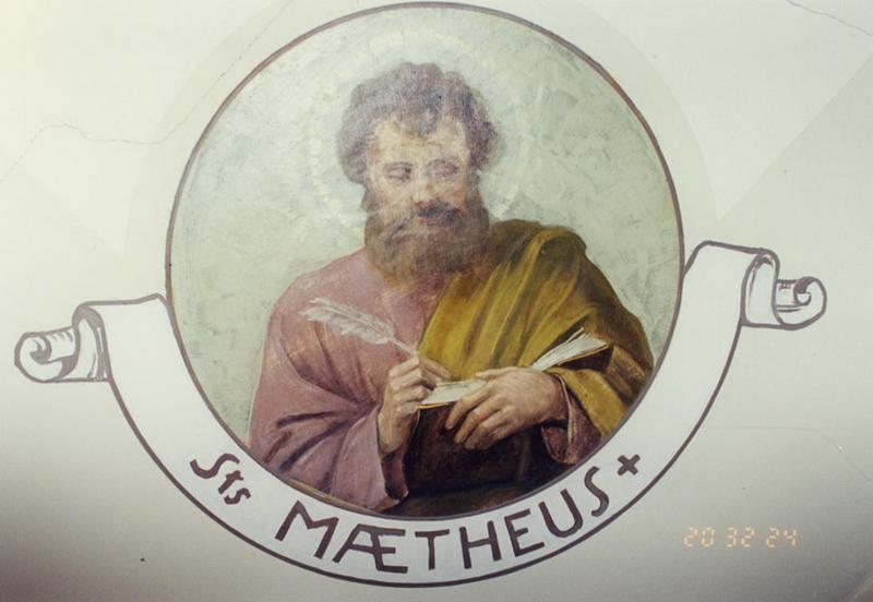 Peinture monumentale : saint Matthieu, par Schaeffer, 4e quart du 19e siècle.