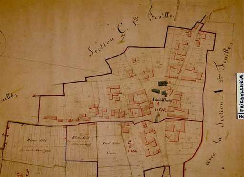 Cadastre Napoléonien, 1827, section du village.