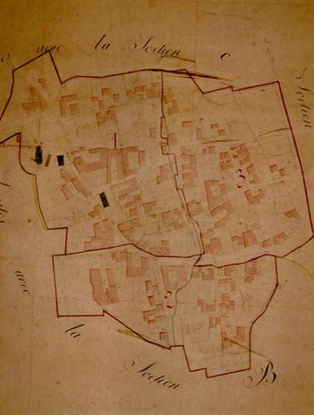 Cadastre Napoléonien, 1827, section du village.