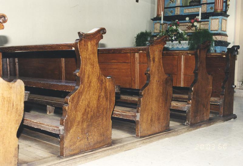 Bancs de fidèles et prie-Dieu, 1er quart du 19e siècle (?).