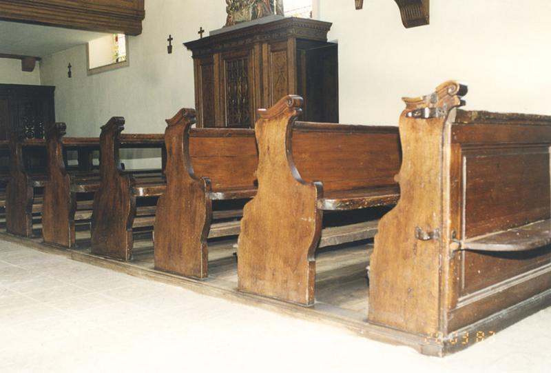 Bancs de fidèles et prie-Dieu, 1er quart du 19e siècle (?).