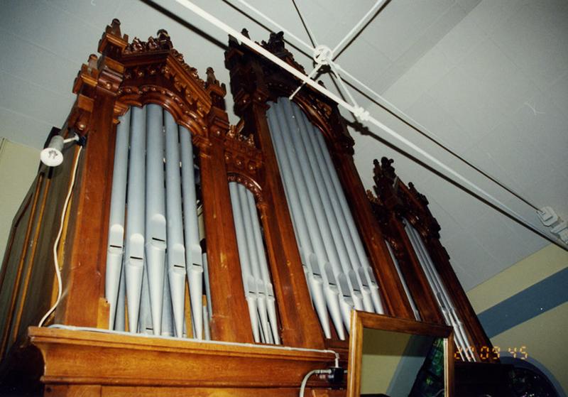 Détail de la façade de l'orgue.