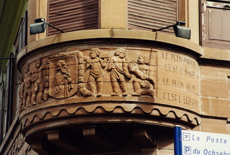 Caisse d'épargne, 30, rue du Général-Lebocq, détail de la logette.