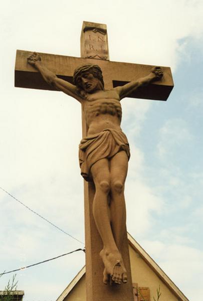 Croix de chemin (M), détail du Christ.