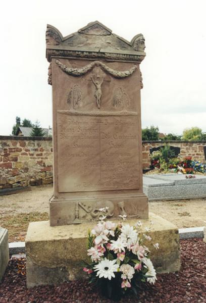 Tombeau de Franz Krieger et de Maria Catharina Schott, 1867.