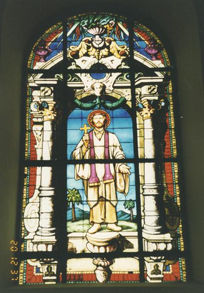 Verrière (nef) : saint François-Xavier, par Pierre Petit-Gérard, 1879.