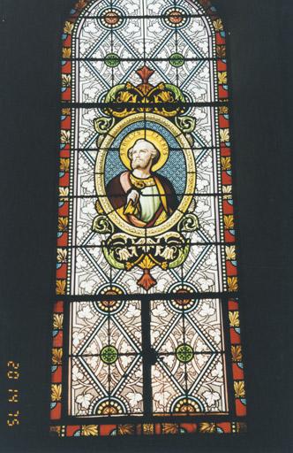 Verrière (nef) : saint Pierre, 1887.