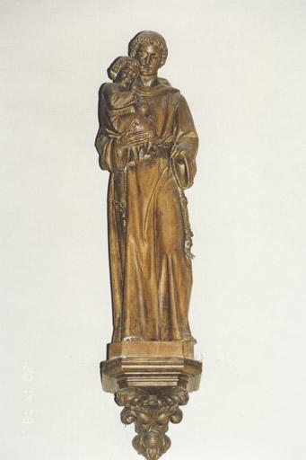 Statue : saint Antoine de Padoue et l'Enfant Jésus, par J. Glatz, 2e moitié du 19e siècle.