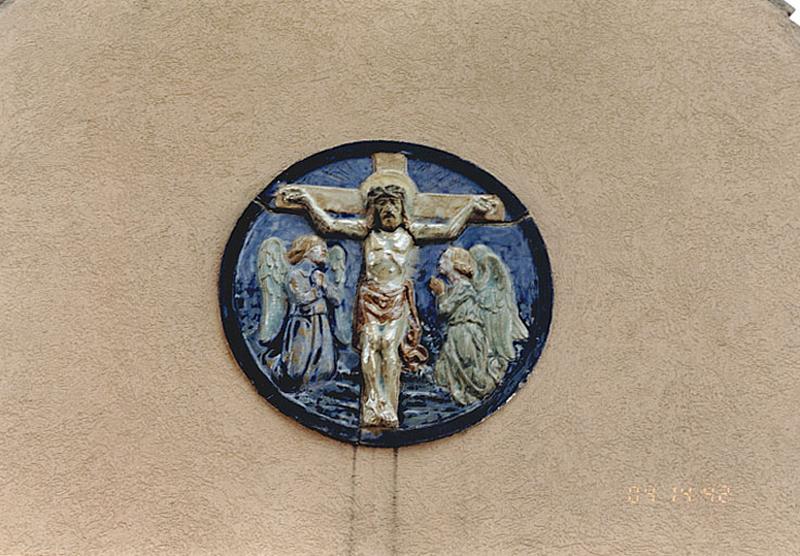 Détail de la scène figurant la Crucifixion.