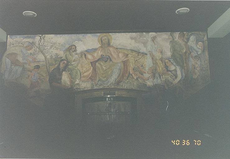 Vue d'ensemble d'une peinture monumentale : Christ miséricordieux.