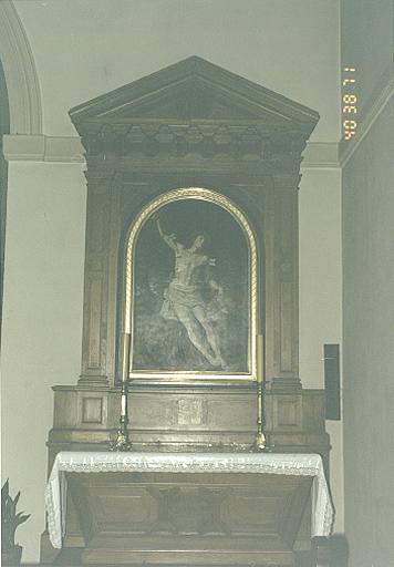 Vue d'ensemble de l'autel secondaire de saint Sébastien.