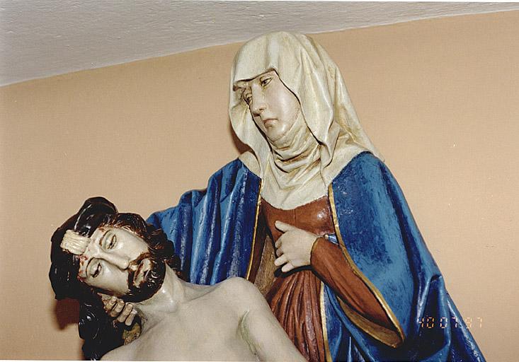 Détail des têtes de la Vierge et du Christ.