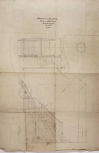 Dessin de l'échelle d'observation de la lunette, vue de côté.