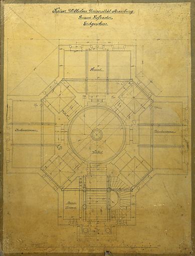 Plan du rez-de-chaussée du bâtiment de la grande coupole.