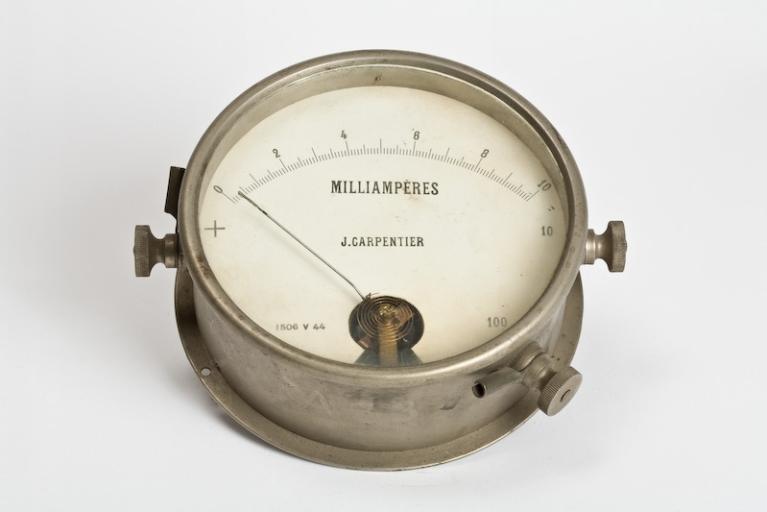 Instrument de mesure de forces électromotrices : milliampèremètre Jules Carpentier No 1504 V 44
