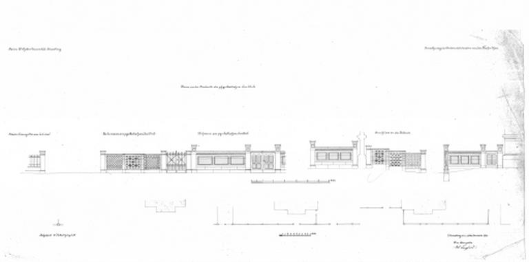 Délimitation de l'Institut de Physique (grilles et murs), côté Nord.