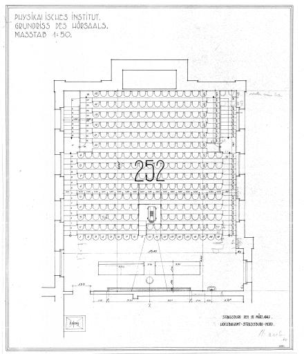 Plan de l'actuel amphithéâtre Pierre Weiss dressé par l'administration allemande en 1941.